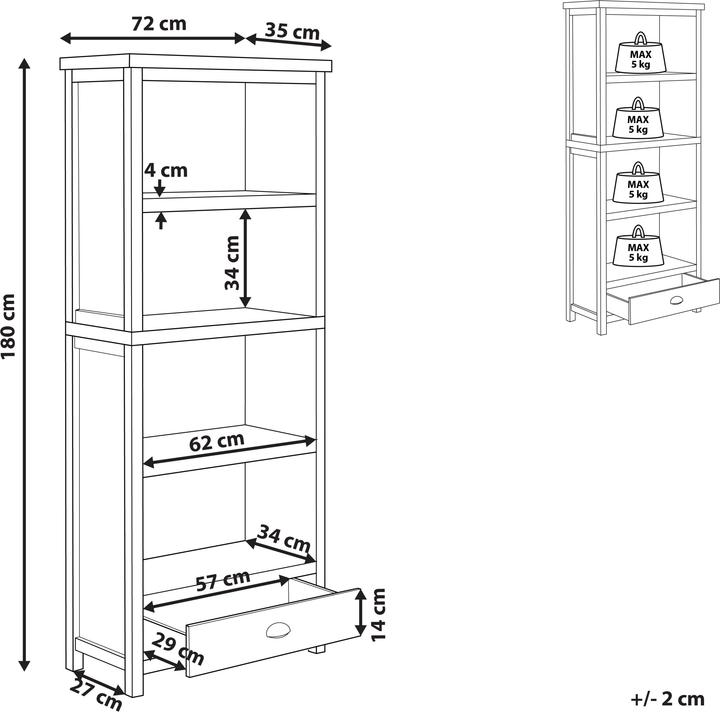 Immagine prodotto Beliani Clio (72 x 35 x 180 cm)