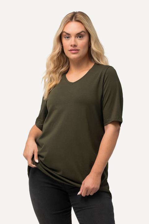 Produktbild Ulla Popken T-Shirt, A-Linie, V-Ausschnitt, Halbarm (58)