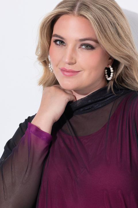 Immagine prodotto Miamoda Blusa dal taglio oversize in mesh con gradiente di colore e top coprente (46, 48)