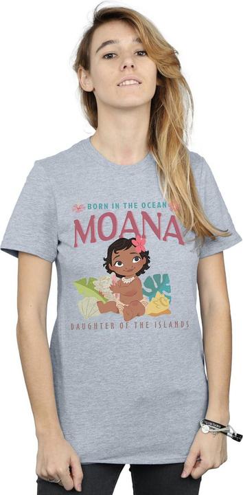 Actual product image Disney Womens/Ladies Moana Born In The Ocean Cotton Boyfriend T-Shirt (XL)