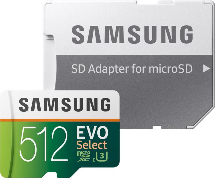Produktbild Samsung EVO Select microSD Karte (2020) (SD Adapter) (512 GB, microSDXC, U3, UHS-I)