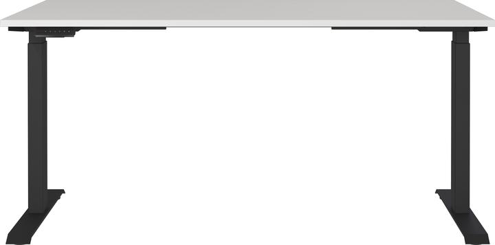 Actual product image Germania JET height-adjustable desk light grey rectangular, T-leg frame black 160.0 x 80 (160 x 80 x 120 cm)