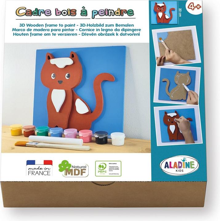 Produktbild Aladine 3D-Holzbild zum Bemalen Katze