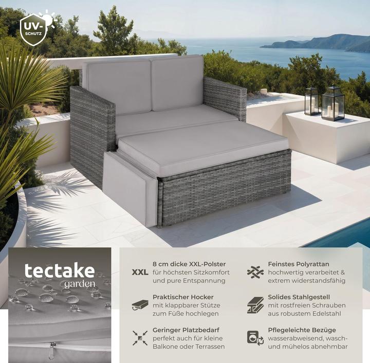 Actual product image tectake Rattan sofa Corfu, variant 2