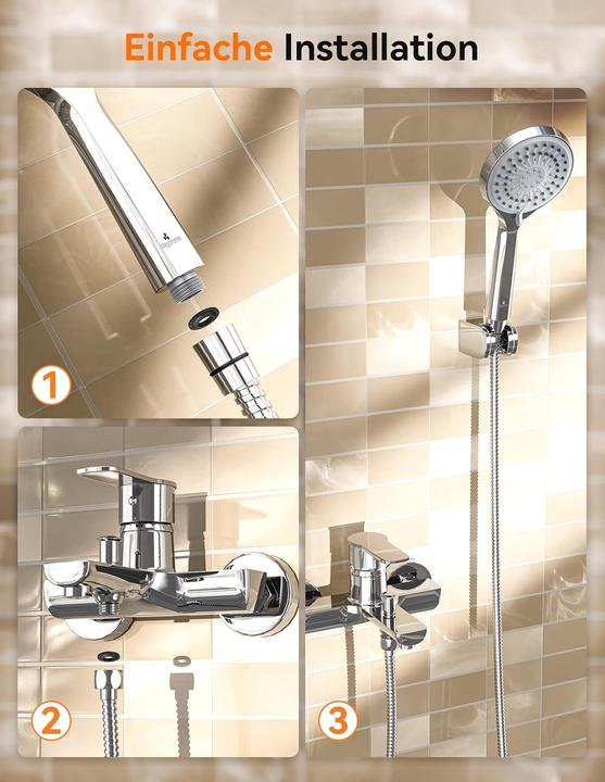 Produktbild Magichome Duschkopf mit Schlauch (5 Strahlarten)