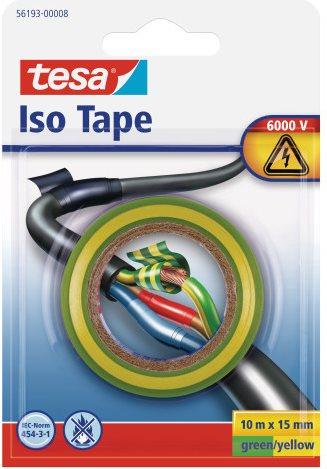 Image du produit tesa Ruban isolant électrique, ruban adhésif résistant à la chaleur pour isoler, réparer & regrouper (15 mm)