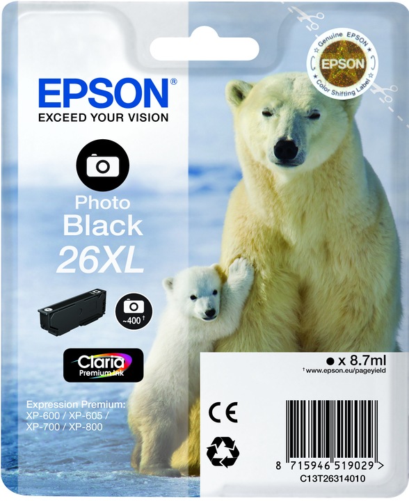 Immagine prodotto Epson 26XL Claria Premium (PBK)
