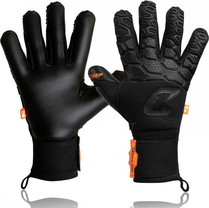 Produktbild Catch & Keep Fussballhandschuhe Fly Dark Soul Gr. 6 Schwarz Torwart Keeper Goalie Handschuhe (6)