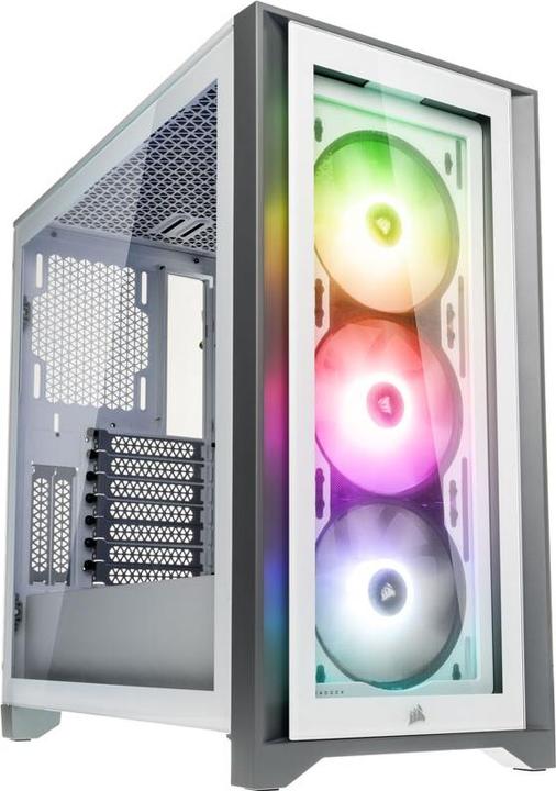 Produktbild Corsair iCUE 4000X RGB Mid-Tower White-Gehäuse aus gehärtetem Glas (ATX, mATX, Mini-ITX, E-ATX)