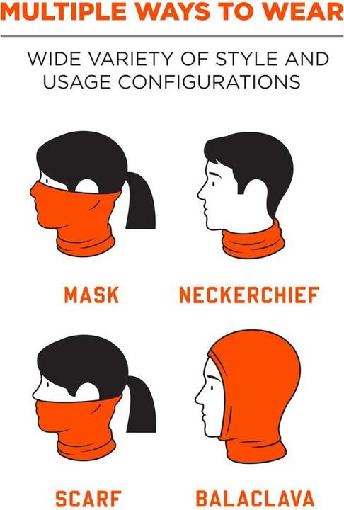 Image du produit Ergodyne Écharpe multifonctionnelle N-Ferno 6491, dégradé de gris (Taille unique)