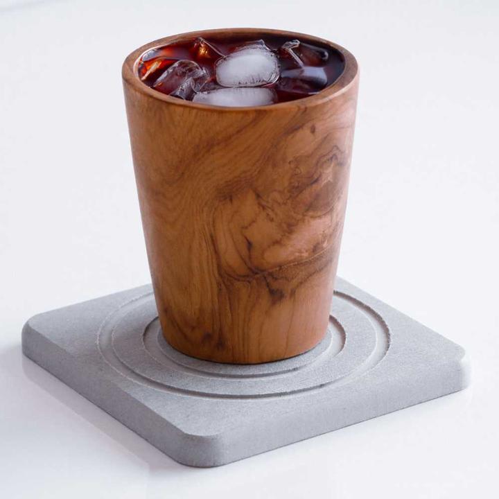 Actual product image Moonstone Alba Glass Coaster dark grey (1 x, Glass coaster)