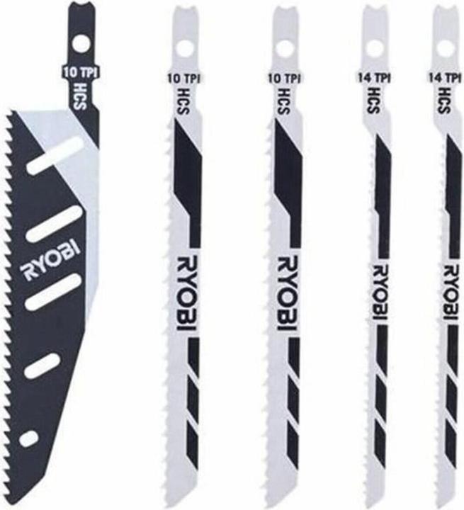 Actual product image Ryobi RAK05JSBFC 5-piece jigsaw blade set