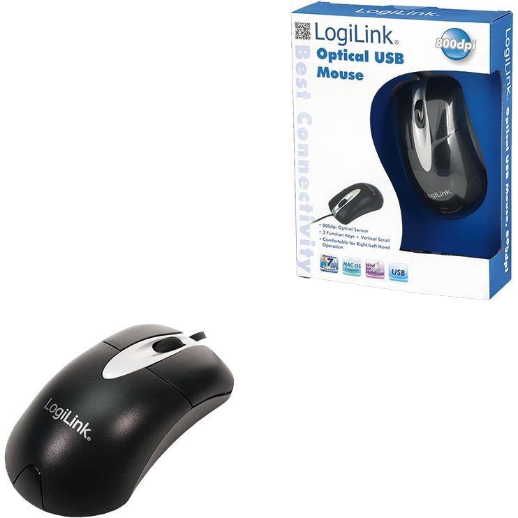 Thumbnail - LogiLink ID0011 (Kabelgebunden), Maus, Schwarz