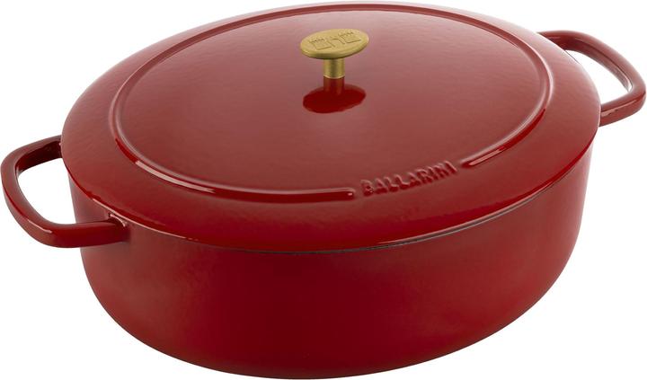 Produktbild Ballarini Cocotte BELLAMONTE 37 cm oval 9,5 Liter Bräter aus Gusseisen rot (37 cm, Bräter + Schmortopf, Gusseisen)
