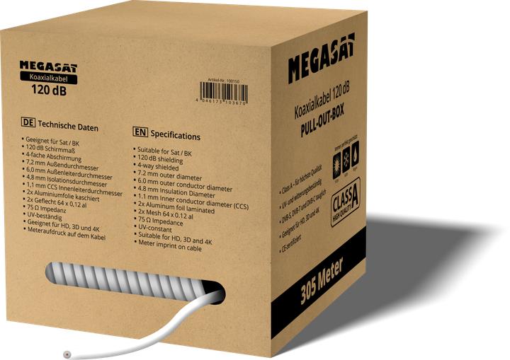 Produktbild Megasat Koax 120dB Kabel Pull-Out-Box 305m (120 dB, Mini-Spule)