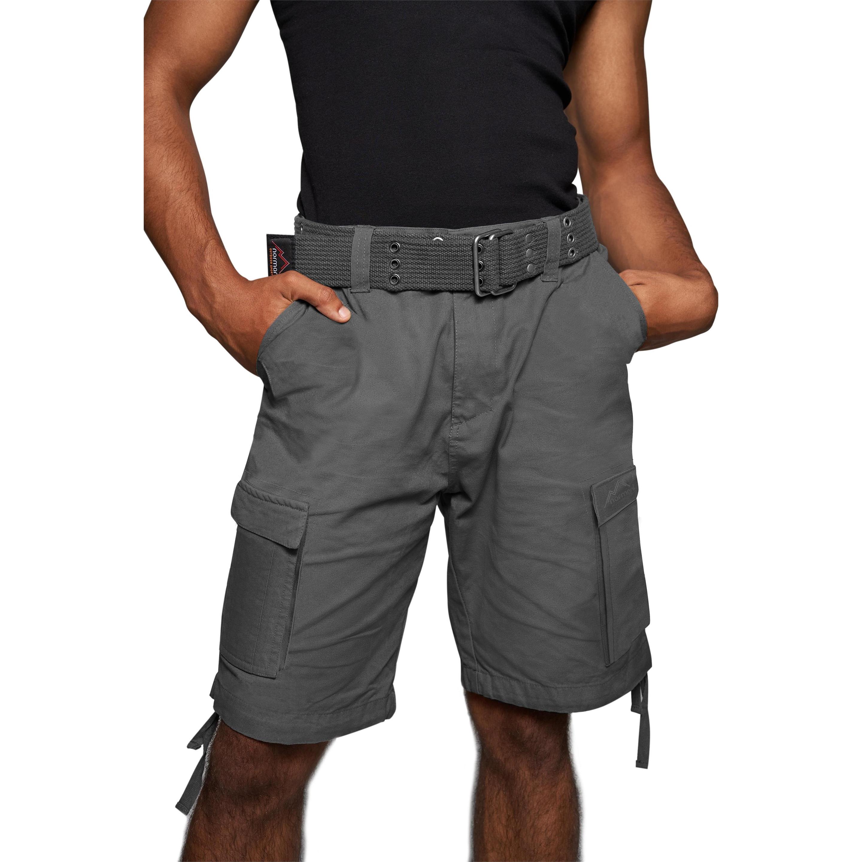 Normani, Herren, Shorts, Sommer-Shorts „Kalahari“ mit Gürtel „Wadi“, Grau, (S)