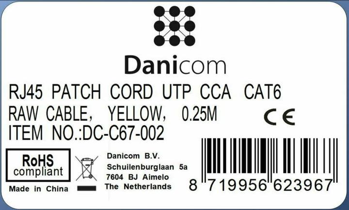 Produktbild Dsit CAT 6 Netzwerkkabel U/UTP (CAT6, 0.25 m)