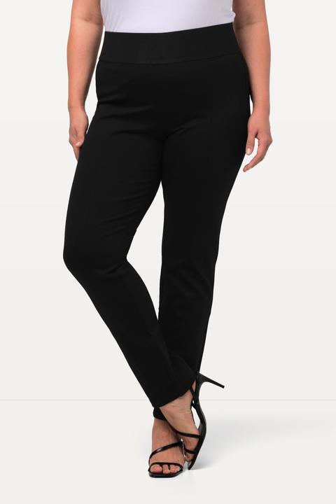 Immagine prodotto Ulla Popken Pantaloni modello Sienna in tessuto punto Roma con taglio della gamba stretto e cintura elastica (42)