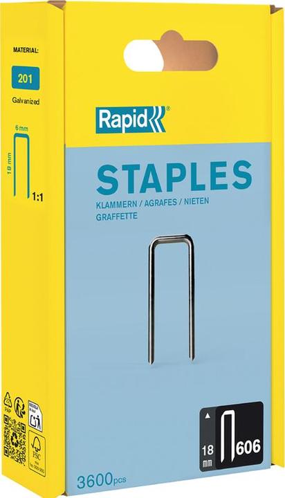 Immagine prodotto Rapid Tipo 606 Morsetti posteriori stretti 18 mm (3600 x)