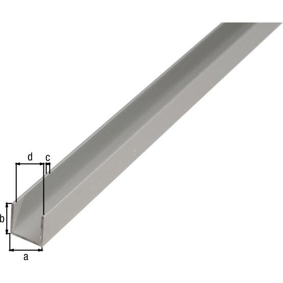 Thumbnail - Magni, Blech, Alberts 473815 U-Profil Aluminium, silberfarbig eloxiert 1000 x 10 x 8 mm (1000 mm, 10 mm, 1.30 mm)