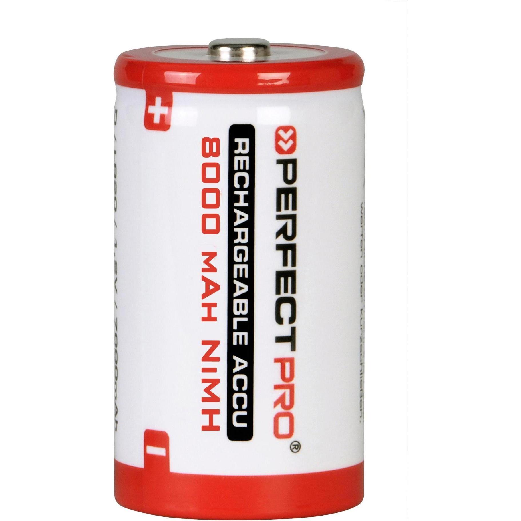 PerfectPro Akku D 2 Stück (2 Stk., 8000 mAh), Batterien + Akkus