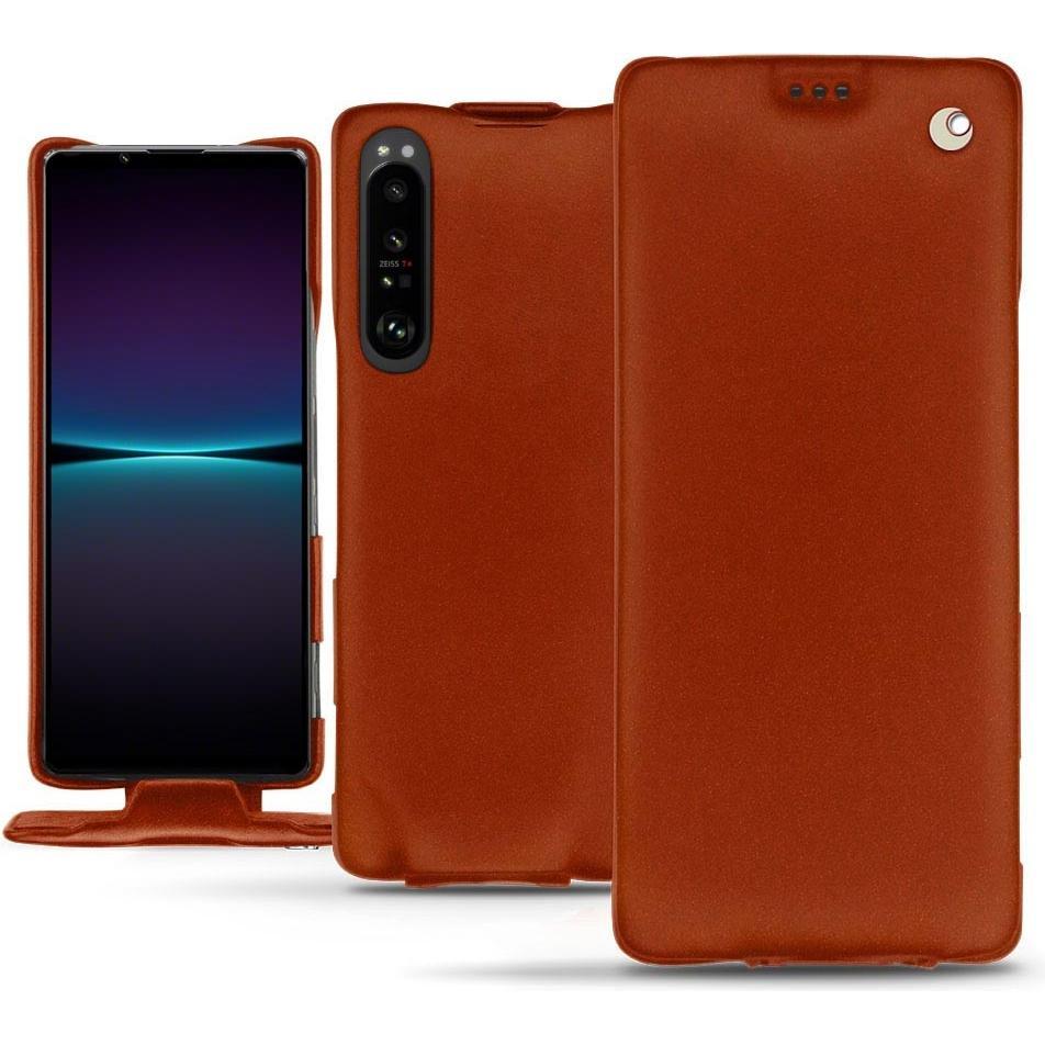 Noreve Lederschutzhülle vertikal (Sony Xperia 1 IV), Smartphone Hülle, Orange