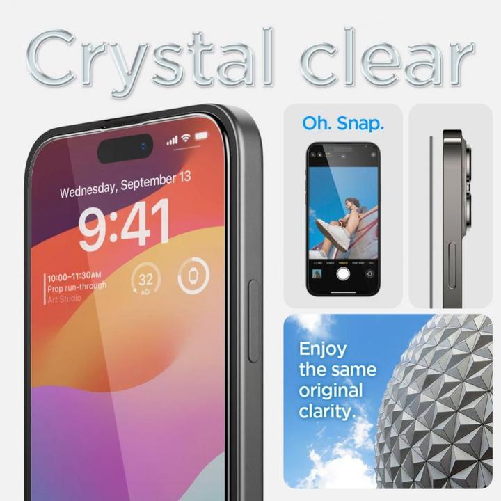 Actual product image Spigen TEMPERED GLASS GLAS.TR "EZ FIT" FC 2-PACK IPHONE 15 BLACK (2 pcs., Apple iPhone 15)