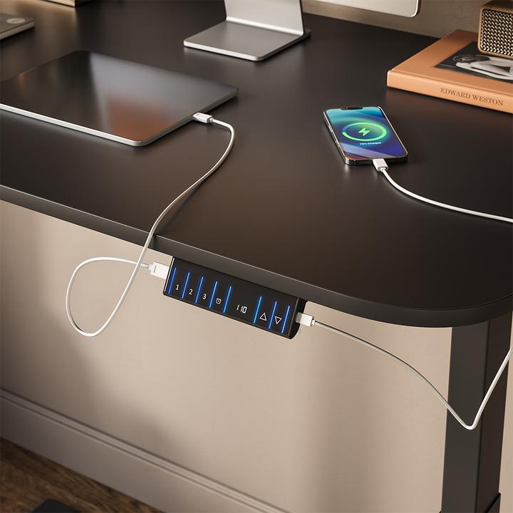 Produktbild Vicco Schreibtisch Elevate, Anthrazit/Schwarz, 180 x 57.5 cm (120 x 60 x 120 cm)