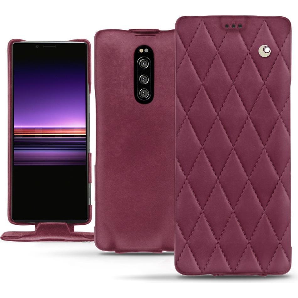 Noreve Lederschutzhülle vertikal (Sony Xperia 1), Smartphone Hülle, Violett