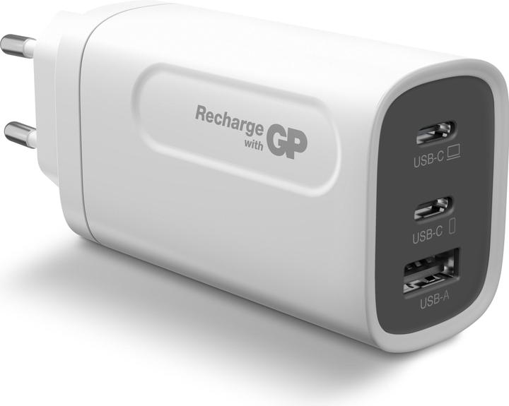 Actual product image GP Batteries GP GaN USB Quick Charge Adapter 65W PD 2xUSB-C & 1xUSB-A white (65 W)