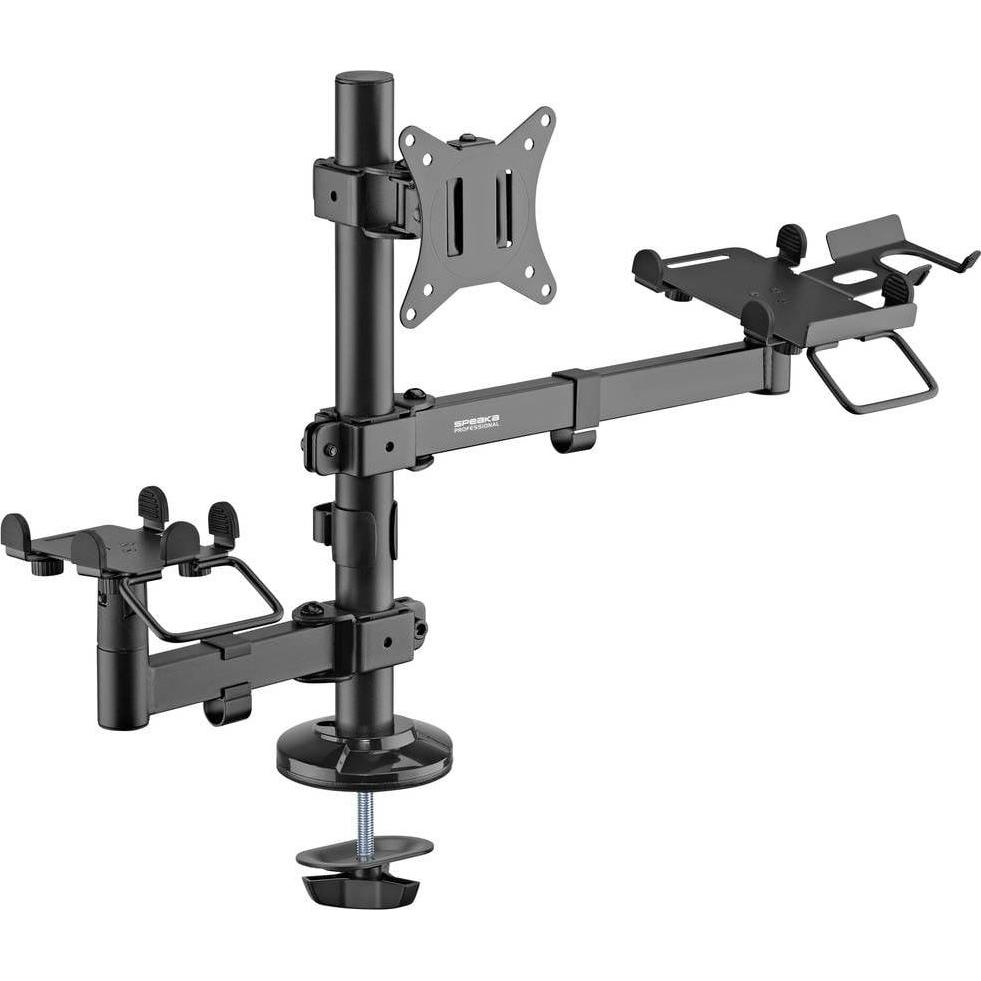 SpeaKa Professional Geräte-Halterung VESA-kompatibel Passend für Serie (Halter): (Tisch, 32"), Monitor Halterung, Schwar...