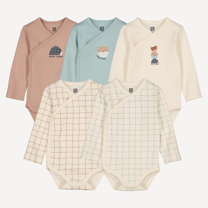 Actual product image La Redoute Collections 5er-Pack Baby Wickelbodys mit langen Ärmeln (86)