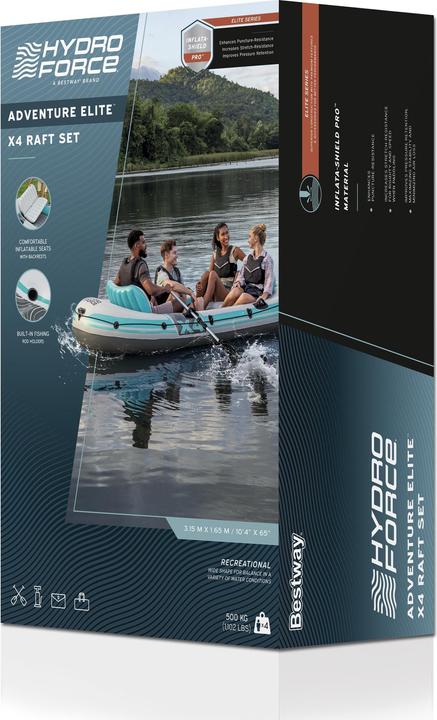 Actual product image Bestway Hydro Force Adventure Elite X4 Inflatable 4-Person Raft Set 3.15 m (315 cm, 1 pers.)