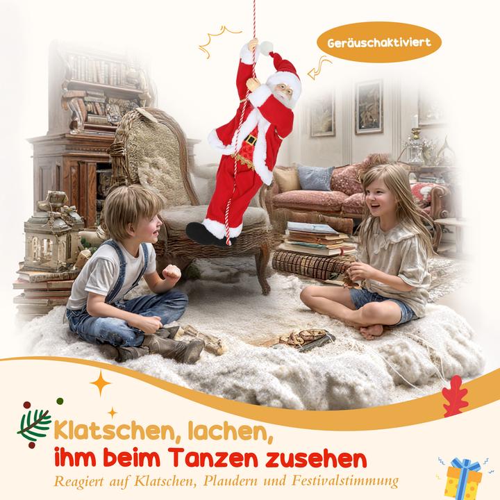 Image du produit Homcom Weihnachtsmann Stahl, Polyester Rot