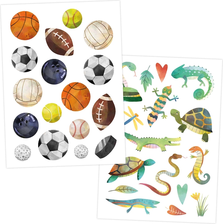 Image du produit Papierdrachen Metallic Tattoo Set 5 - Bagger & Dino