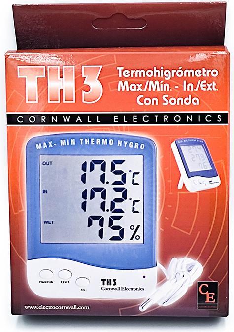 Immagine prodotto Cornwall Electronics Termo & Igrometro digitale TH3 con sonda