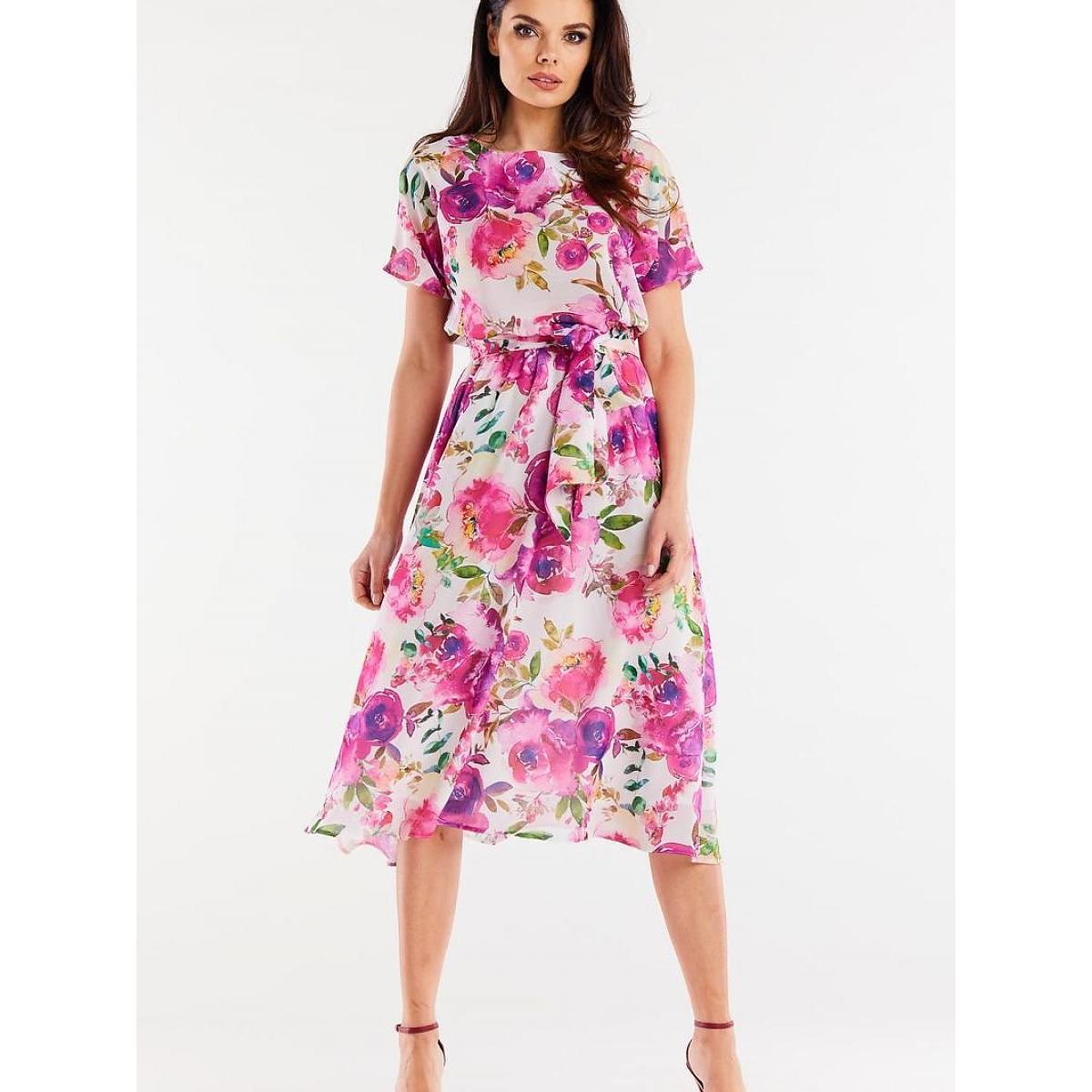 Awama, Damen, Kleider, Alltagskleid model, Mehrfarbig, (M)