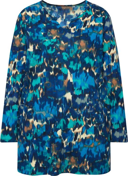 Image du produit Ulla Popken T-shirt long, col tunisien et manches longues, coupe évasée (62)