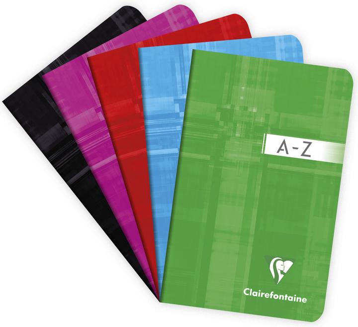 Actual product image Clairefontaine Notebook with index A - Z (90 x 140 mm, Checked, Soft cover)