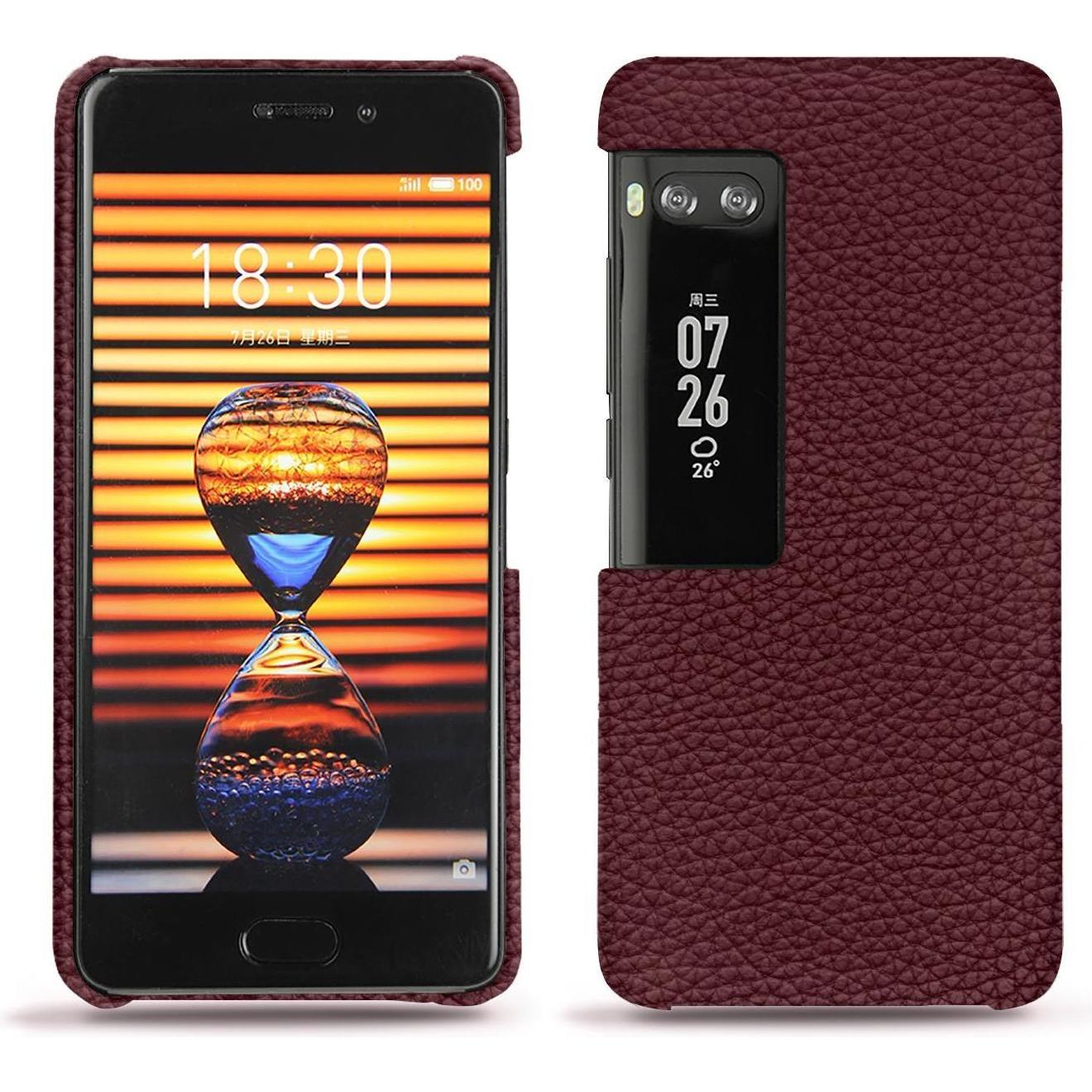 Noreve Lederschutzhülle (Meizu Pro 7 Plus), Smartphone Hülle, Violett