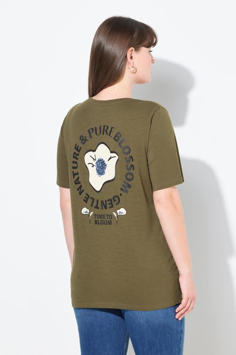 Produktbild Ulla Popken T-Shirt, Blüte, V-Ausschnitt, Halbarm (56)