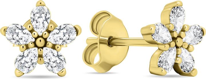 Immagine prodotto Brilio Argento - Orecchini scintillanti placcati oro con zirconi chiari Fiori EA591Y