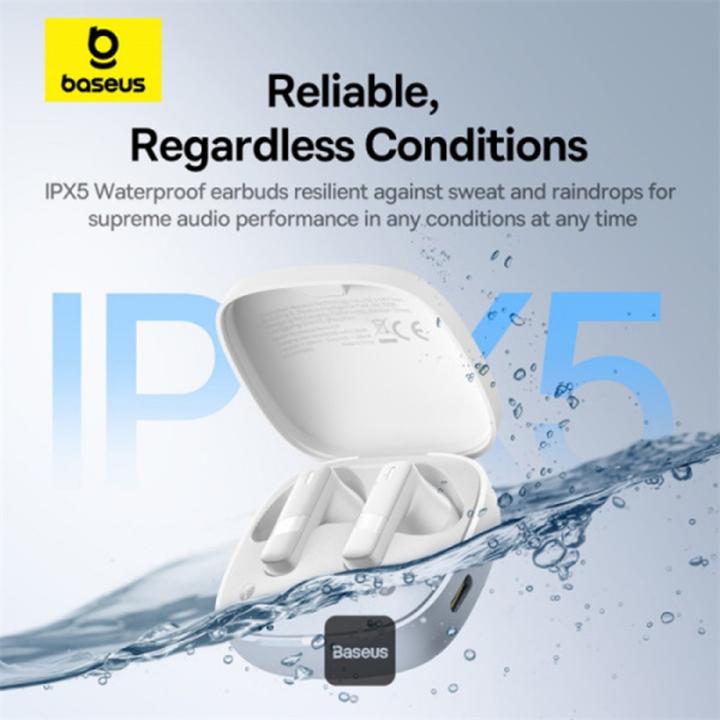 Produktbild Baseus Bowie E20 Kopfhörer Kabellos im Ohr Anrufe/Musik Bluetooth Weiss (ANC, 6 h, Kabellos)