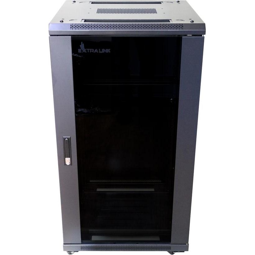 Extralink 22U 800mm floor cabinet black (22 HE, 19 Zoll Rack), Serverschrank, Schwarz