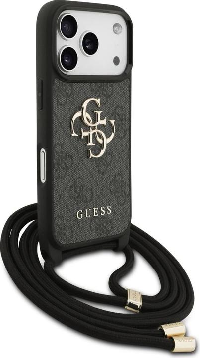Actual product image Guess Etui 4G Big Logo Cord Stap Crossbody do iPhone 17 Pro czarny