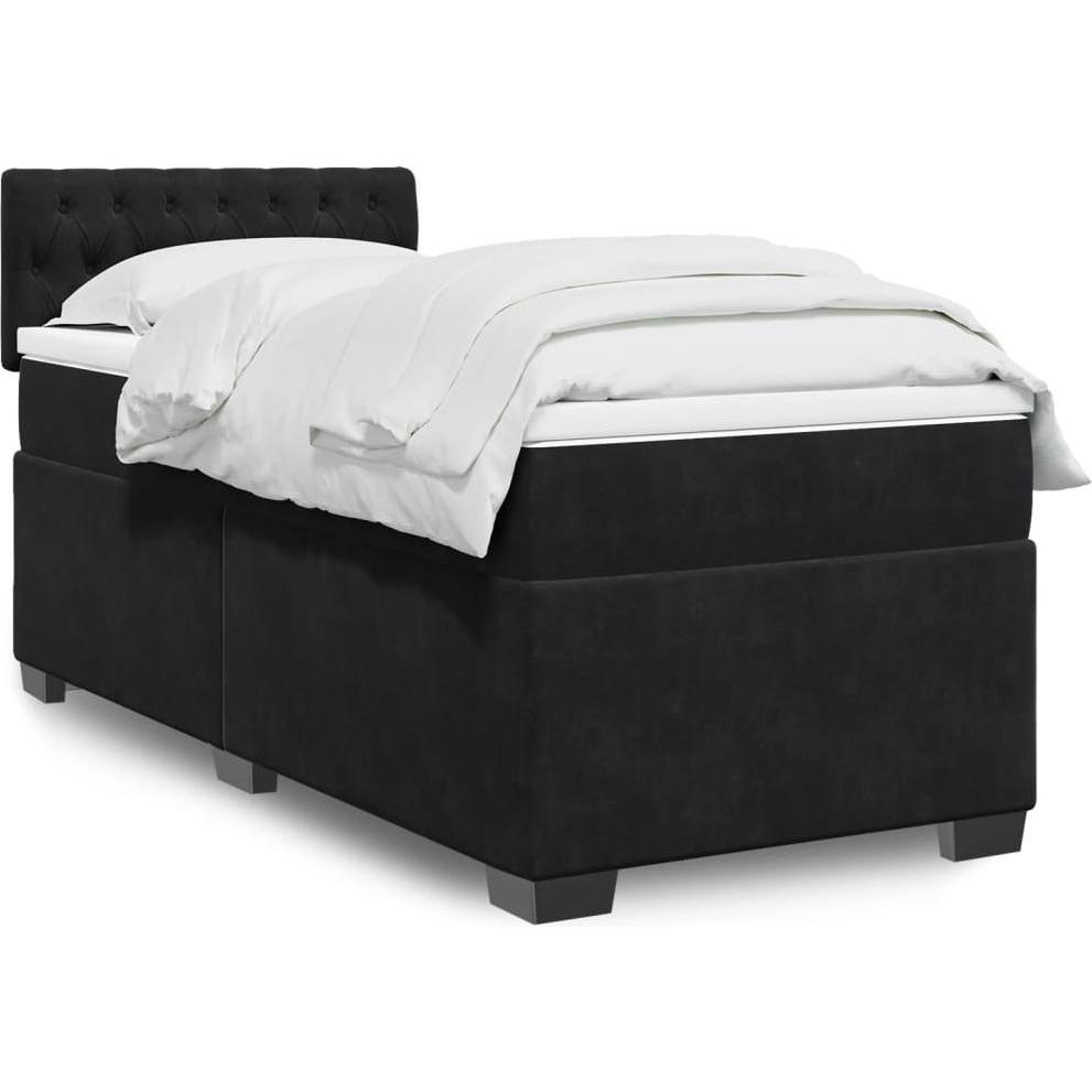VidaXL, Bett, Bo x springbett mit Matratze 100 x 200 cm Samt (100 x 200 cm)