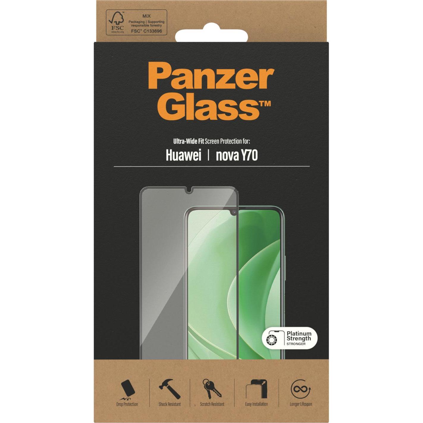 Thumbnail - PanzerGlass Ultra-Wide Fit (1 Stück, Huawei Nova Y70), Smartphone Schutzfolie, Transparent