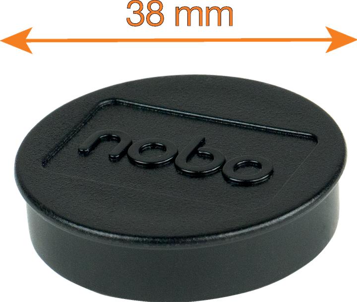 Actual product image Nobo Magnet round 38mm 1915312 black 10 pieces (10 x)