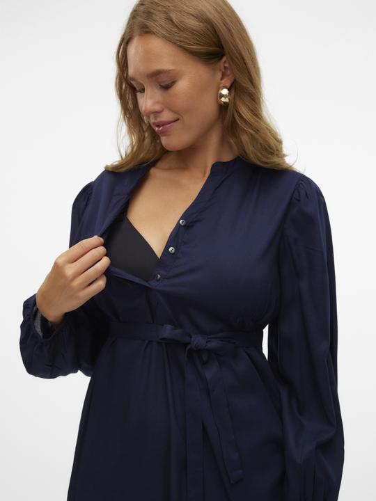 Produktbild Mamalicious Normal geschnitten Mandarin Kragen Ärmelbündchen mit Knopf Ballonärmel Top Bluse (XL)