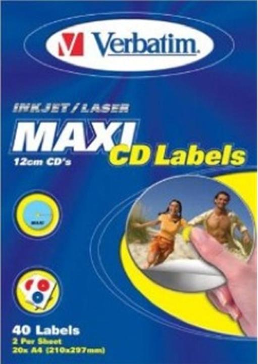 Actual product image Verbatim CD DVD 12cm Maxi Labels